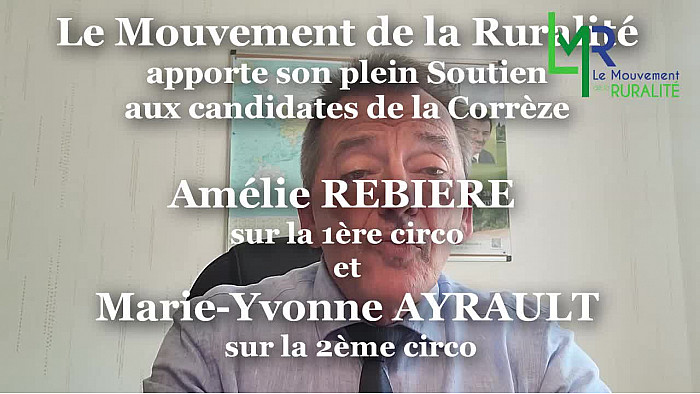 Amélie REBIERE candidate LMR 19 1ère circo et Marie-Yvonne AYRAULT candidate LMR 2ème circo son soutenues par LMR National